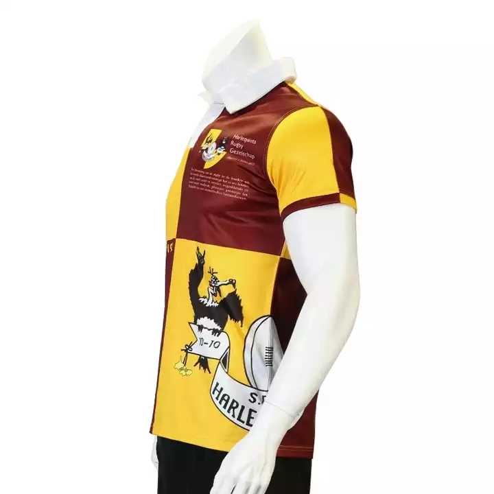 OEM Customized Retro Sportswear Rugby Jersey Sublimation Custom Polyester Durable Cheap Vintage Rugby Shirt Rugby Jersey for Teamwear