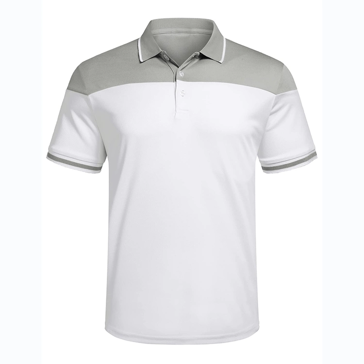 Wholesale Custom 100% Polyester Pique Quick Dry Breathable Moisture Wicking Contrast Color Men Summer Casual Sports Polo Shirt